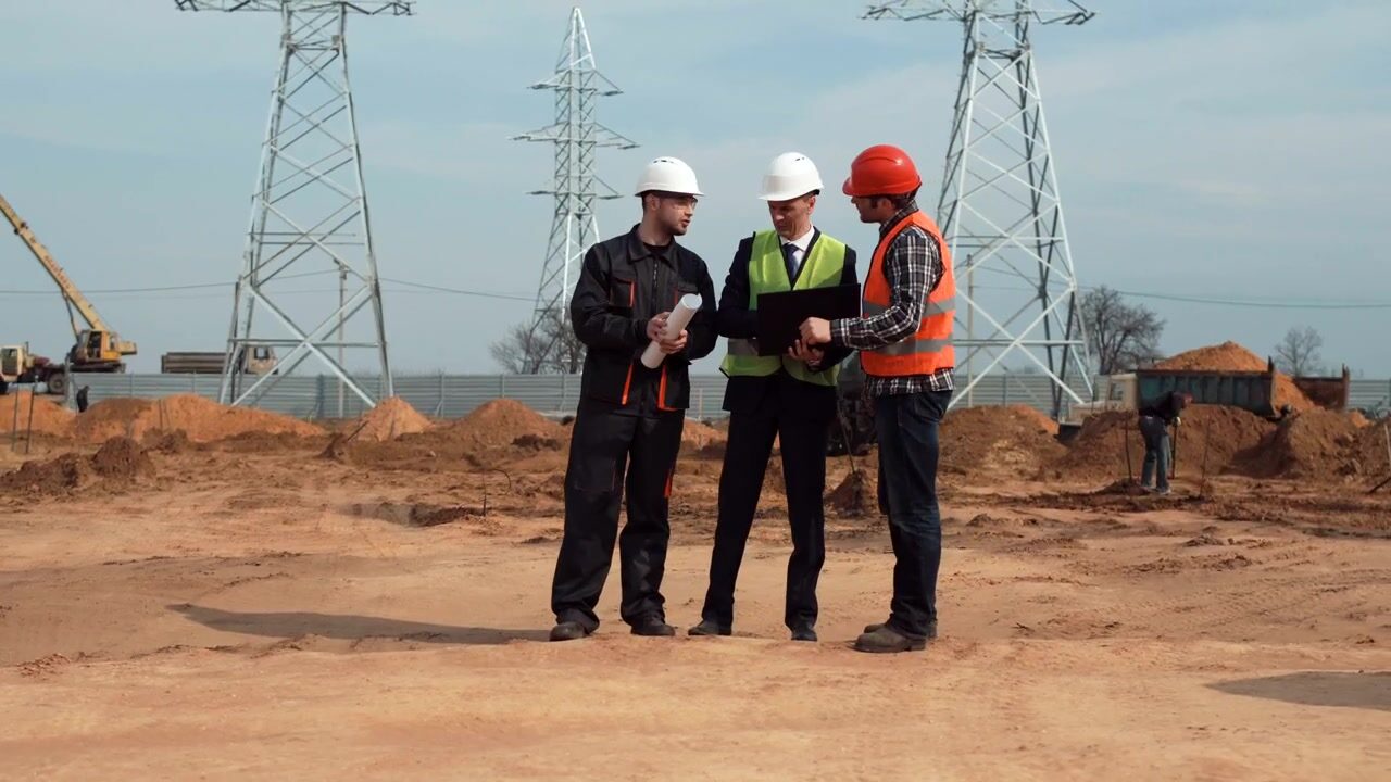 Equipe de engenharia em canteiro de obras