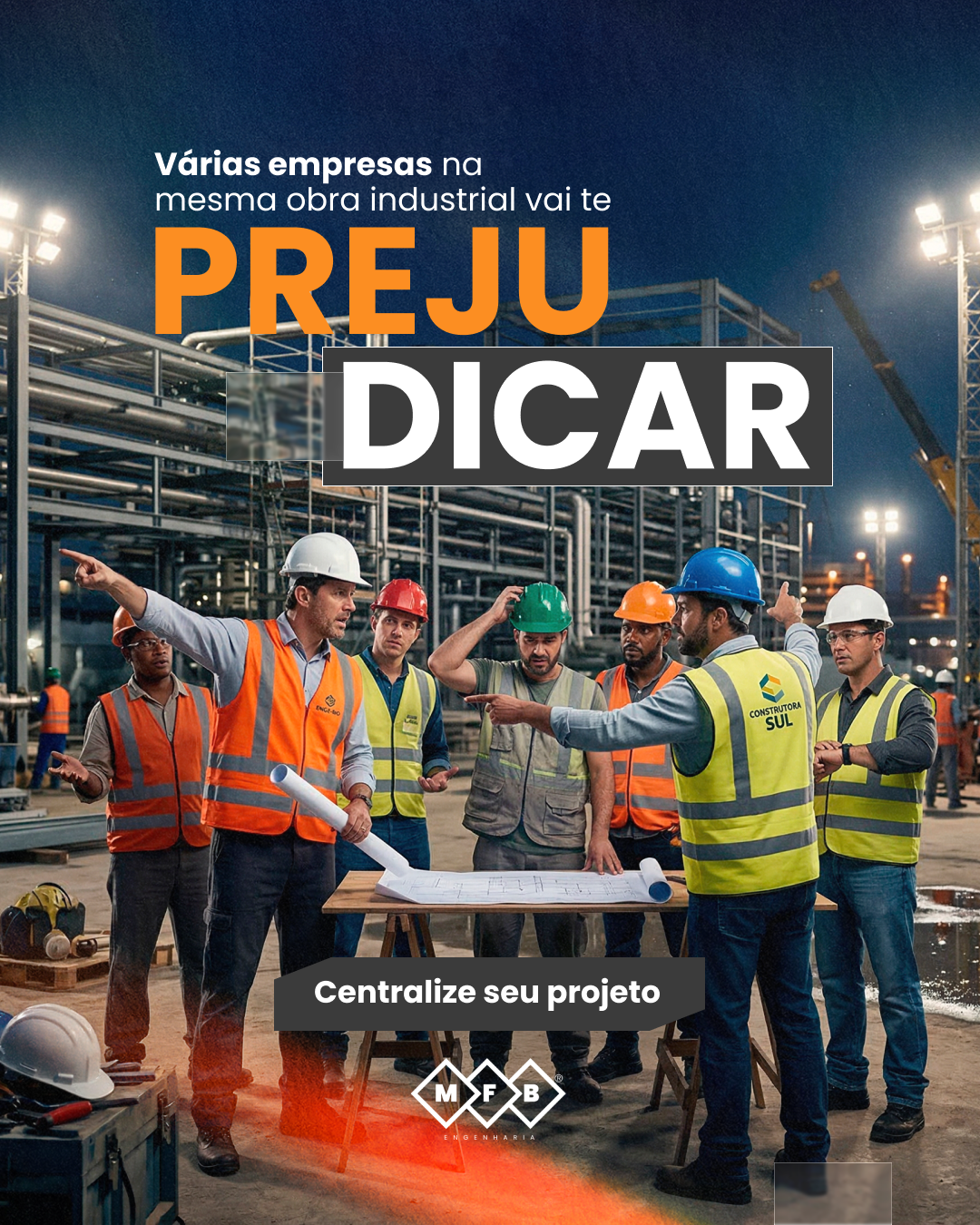 Por que colocar várias empresas na mesma obra industrial vai prejudicar seu projeto?